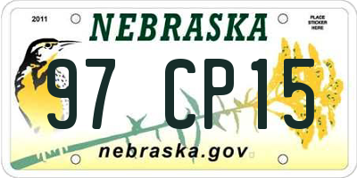 NE license plate 97CP15