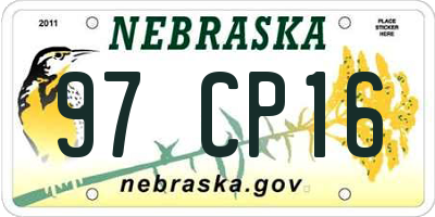 NE license plate 97CP16
