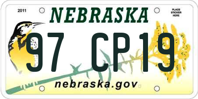 NE license plate 97CP19