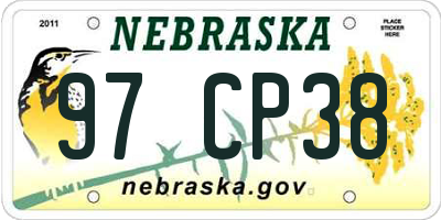 NE license plate 97CP38