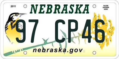 NE license plate 97CP46
