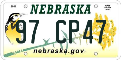 NE license plate 97CP47