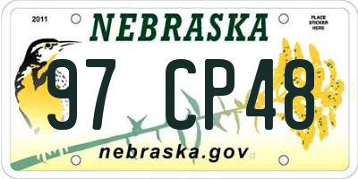 NE license plate 97CP48