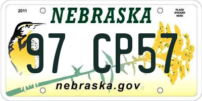NE license plate 97CP57