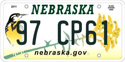 NE license plate 97CP61