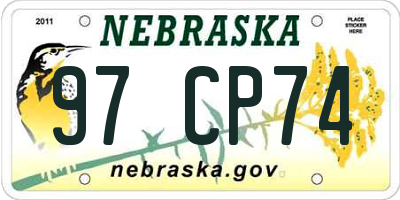 NE license plate 97CP74