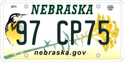 NE license plate 97CP75