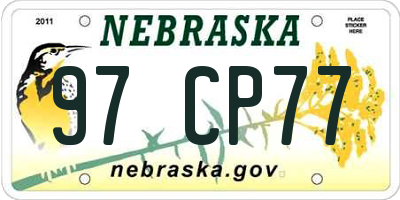 NE license plate 97CP77