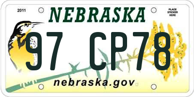NE license plate 97CP78
