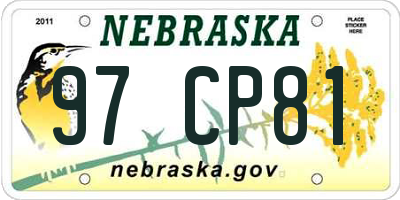 NE license plate 97CP81