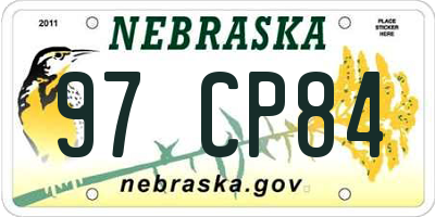 NE license plate 97CP84