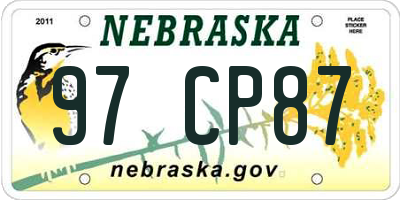 NE license plate 97CP87