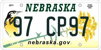 NE license plate 97CP97