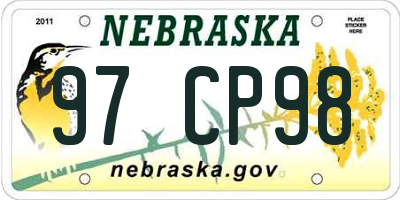 NE license plate 97CP98
