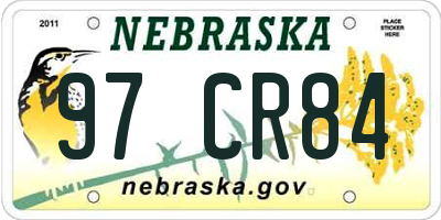NE license plate 97CR84