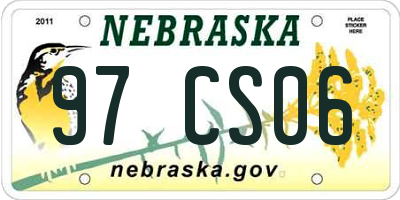 NE license plate 97CS06