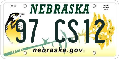 NE license plate 97CS12