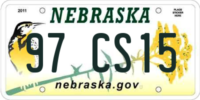 NE license plate 97CS15