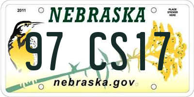 NE license plate 97CS17