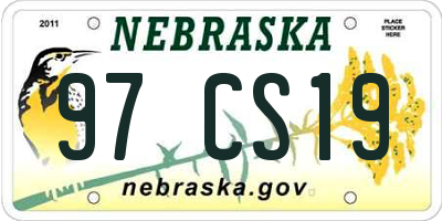 NE license plate 97CS19
