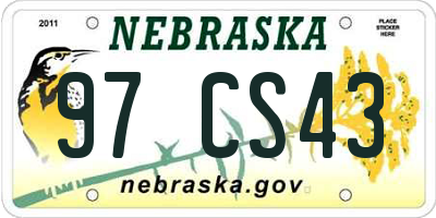 NE license plate 97CS43