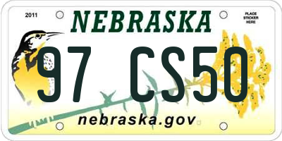 NE license plate 97CS50