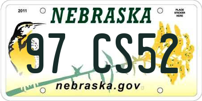 NE license plate 97CS52