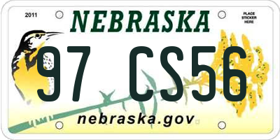 NE license plate 97CS56