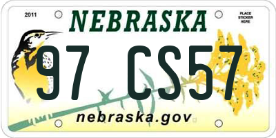 NE license plate 97CS57
