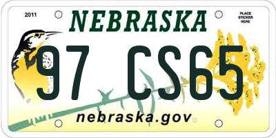 NE license plate 97CS65