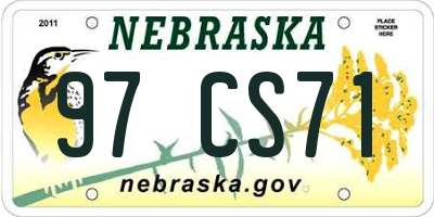 NE license plate 97CS71