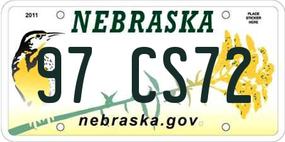 NE license plate 97CS72