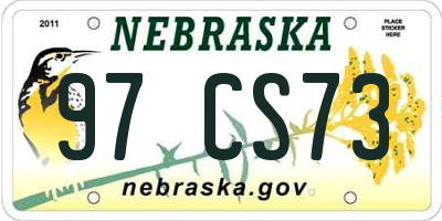 NE license plate 97CS73