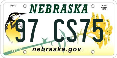 NE license plate 97CS75