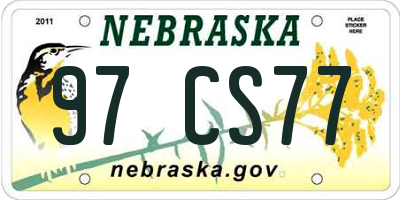 NE license plate 97CS77