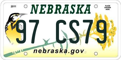 NE license plate 97CS79