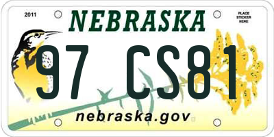 NE license plate 97CS81