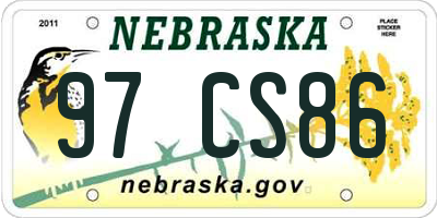 NE license plate 97CS86