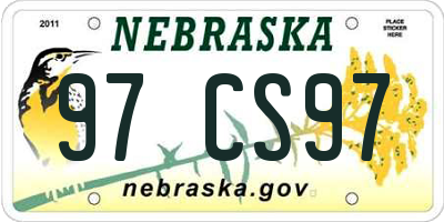 NE license plate 97CS97