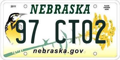 NE license plate 97CT02
