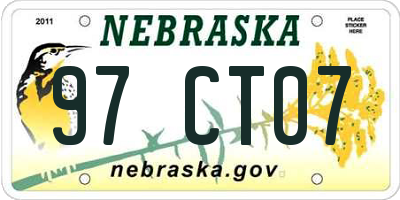 NE license plate 97CT07
