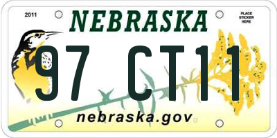 NE license plate 97CT11