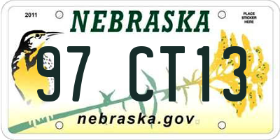 NE license plate 97CT13