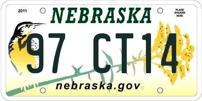 NE license plate 97CT14