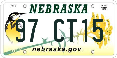 NE license plate 97CT15