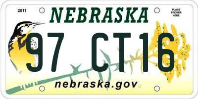 NE license plate 97CT16