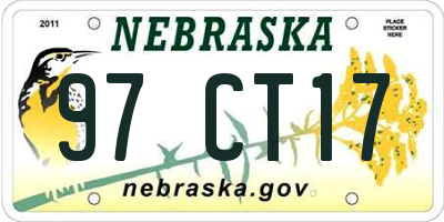 NE license plate 97CT17