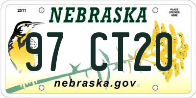 NE license plate 97CT20