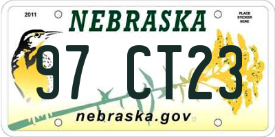 NE license plate 97CT23
