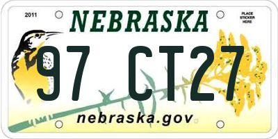 NE license plate 97CT27